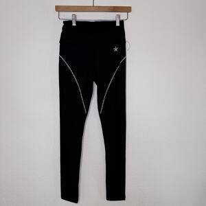 Rebel Athletics Womens Nylon Leggings Size XS Black embellished Cheer Sports‎